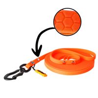 Smycz treningowa, 5 m, Dingo Gear Flex Honey, pomarańczowa neon