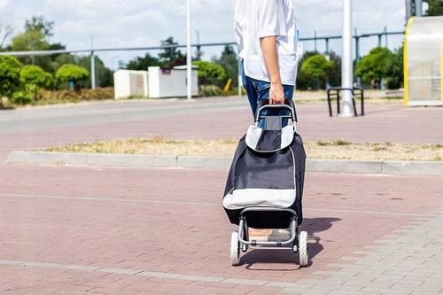 WÓZEK TORBA NA ZAKUPY NA KÓŁKACH DUŻE GUMOWE KOŁA SZTYWNE DNO DLA SENIORA na Arena.pl