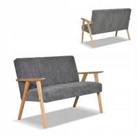 Sofa w stylu PRL retro vintage SOLER Family Meble grafitowy sztruks Anafi