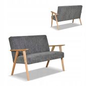 Sofa w stylu PRL retro vintage SOLER Family Meble grafitowy sztruks Anafi