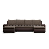 Narożnik U, z leżankami, BOSCO, ekoskóra,, 302x159x89 cm, brąz | TYLETEGOTU