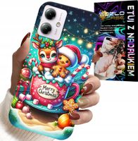 ETUI DO MOTOROLA MOTO G14 - RENIFER Z PIERNIKIEM MERRY CHRISTMAS