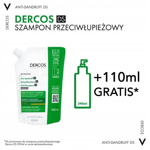 VICHY DERCOS Szampon Przeciwłupieżowy REFILL Włosy Suche - 500ml na Arena.pl
