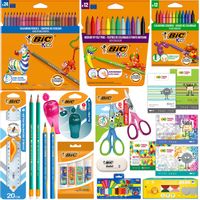 BIC WYPRAWKA SZKOLNA DLA KLAS 1-3 KREDKI PISAKI OŁÓWKI BLOKI KLEJ +GRATIS