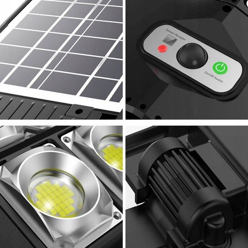Lampa solarna LED 1000W Latarnia uliczna z czujnik + uchwyt + pilot na Arena.pl