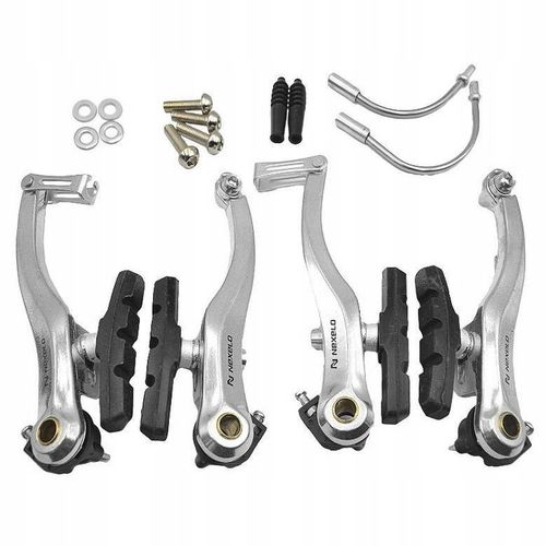 KOMPLET PRZÓD TYŁ HAMULCE ROWEROWE SZCZĘKI V-BRAKE KLOCKI HAMULCOWE ZESTAW na Arena.pl