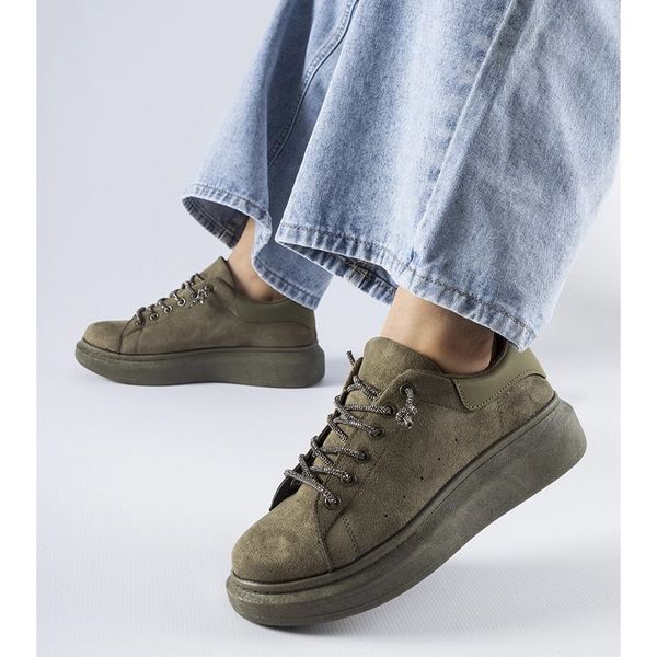 Zielone sneakersy na platformie r.39 zdjęcie 3