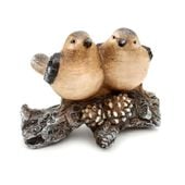 PTASZKI DEKORACYJNE FIGURKA OZDOBNA ZIMOWE PTAKI NA DREWNIE DEKORACJA 13cm