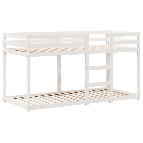 Łóżko z piętrem i daszkiem, białe, 80x200 cm, drewno sosnowe na Arena.pl