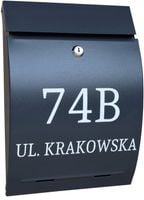 SKRZYNKA POCZTOWA NA LISTY ANTRACYT - KOLORY - NUMER DOMU, ULICA,