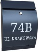 SKRZYNKA POCZTOWA NA LISTY ANTRACYT - KOLORY - NUMER DOMU, ULICA,