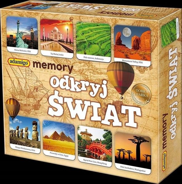 MEMORY ODKRYJ ŚWIAT gra planszowa Adamigo zdjęcie 4
