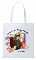 Donald Tusk Platforma Torba Eco Biała Shopper Z Nadrukiem Ze Zdjęciem