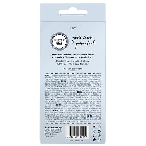 condoms 64 mm 10 pieces mister.size na Arena.pl