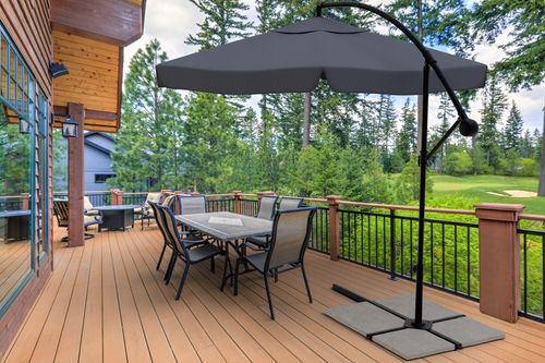 PARASOL OGRODOWY 350cm SKŁADANY NA WYSIĘGNIKU WODOODPORNY + POKROWIEC SZARY na Arena.pl