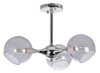 Loftowa lampa sufitowa VEN C854-3 szklana modernistyczna chrom przydymiona