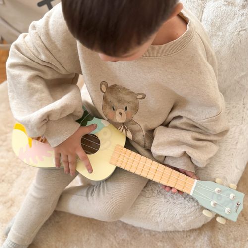 DLA DZIECI  DREWNIANE UKULELE  GITARA  NIEBIESKA na Arena.pl