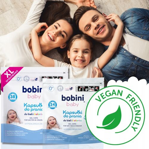 BOBINI Baby Kapsułki do Prania dla Dzieci Hipoalergiczne Białe Kolor 62 szt na Arena.pl