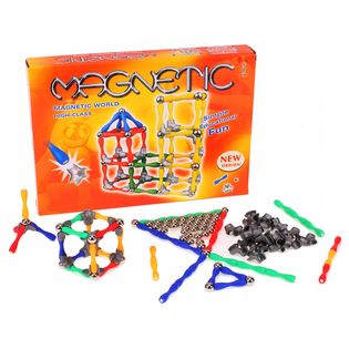 Klocki Magnetyczne Kolorowe Edukacyjne 120 elementów Y155