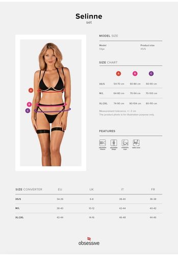 bielizna-selinne komplet 3-częściowy xl/2xl na Arena.pl