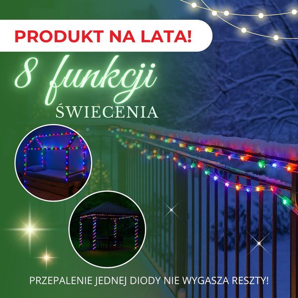 Wąż świetlny 240 Led multikolor 10m z programatorem IP44 zdjęcie 3