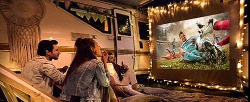 RZUTNIK PROJEKTOR LED AUTOFOCUS ANDROID TV 11 4K FULL HD WIFI PILOT BT na Arena.pl