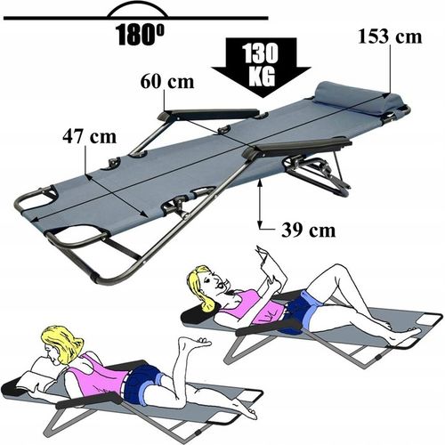 Leżak RC-K-872 metal szary na Arena.pl