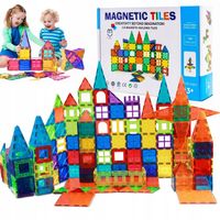 KLOCKI MAGNETYCZNE Duże 3D Magnetic Tiles Konstrukcyjne zestaw XXL 100 el