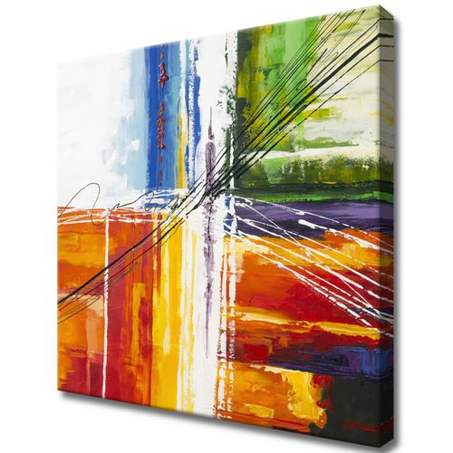 Obraz Płótno 40X40 Tęczowa Abstrakcja na Arena.pl