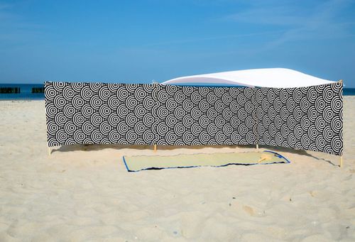 PARAWAN PLAŻOWY Czarno-białe koła z indywidualnym  napisem 8 PANELI 19.8 na Arena.pl