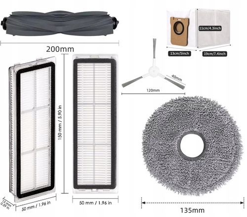 ZESTAW FILTRY SZCZOTKI WORKI DO XIAOMI X10+ X20+ S10+ DREAME S10 L10 ULTRA na Arena.pl