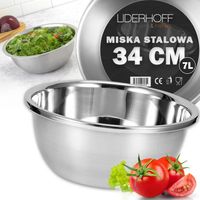 MISKA GASTRONOMICZNA KUCHENNA STALOWA 34CM MISA MISECZKA DUŻA METALOWA 7L
