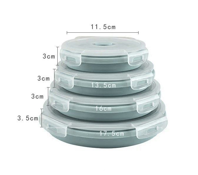 Zestaw pojemników na żywność Pojemnik silikonowy Lunch Box 4 różne zdjęcie 3