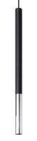 Lampa wisząca punktowa czarna chrom tuba 49 cm nad stół wyspę bar Sollux