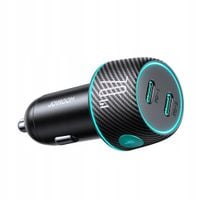 Ładowarka samochodowa podwójna 2x USB-C 70W z podświetleniem LED JR-CCN02