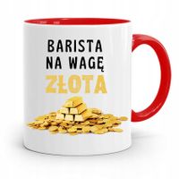 Dla Baristy Baristki Kawiarki Kubek Czerwony Z Nadrukiem Ze Zdjęciem