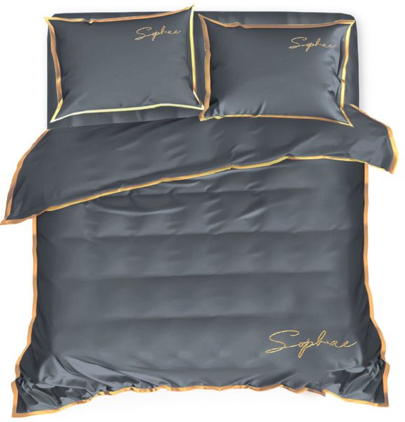 Pościel Z Haftem 160X200 Soft Szara 2607 zdjęcie 1