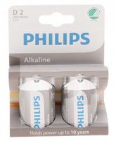 BATERIE Zestaw 2 Sztuki PHILIPS Alkaliczna Bateria x2 LR20 D Alkaline