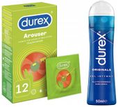 DUREX Arouser 12szt Stymulujące + Żel Intymny Originals 50Ml