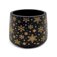 OSŁONKA CERAMICZNA CZARNA DONICZKA ŚWIĄTECZNA NA GWIAZDĘ BETLEJEMSKĄ 11cm