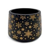 OSŁONKA CERAMICZNA CZARNA DONICZKA ŚWIĄTECZNA NA GWIAZDĘ BETLEJEMSKĄ 11cm