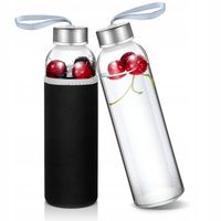 2szt Butelka szklana na wodę Hestya bidon na napoje 500ml w etui neopren