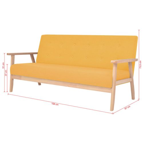 3-osobowa sofa tapicerowana, żółta na Arena.pl