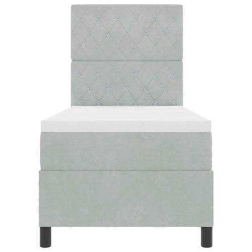 Łóżko sprężynowe z materacem Jasnoszary 80 x 200 cm Aksamit na Arena.pl