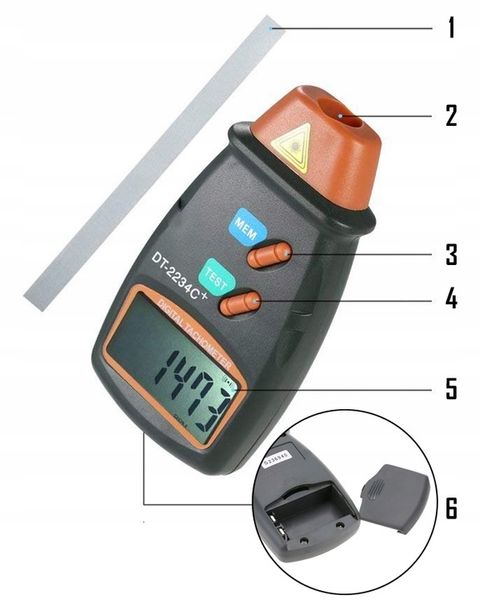 Tachometr laserowy miernik obrotów obrotomierz LCD zdjęcie 3