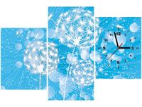 60CM 90 ZEGAR 3 ELEM DMUCHAWCE ABSTRAKCYJNYM BŁĘKITNYM TLE ŚCIENNY
