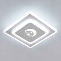 Lampa Sufitowa LED, Biała Kwadratowa Lampa Sufitowa, 24 Cm, 6500 K
