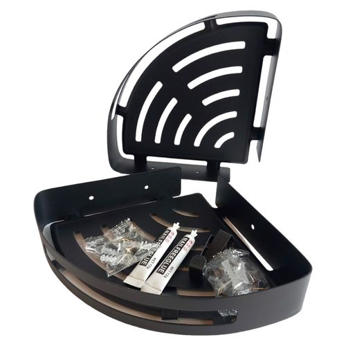 Półka Prysznicowa Narożna z Haczykami 2Szt Czarny na Arena.pl