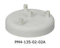 Podsufitka metalowa 4 otwory 135mm kolor biały + biały hamulec