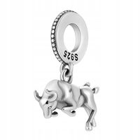 Zawieszka SREBRO 925 Charms Koralik Szarżujący Byk